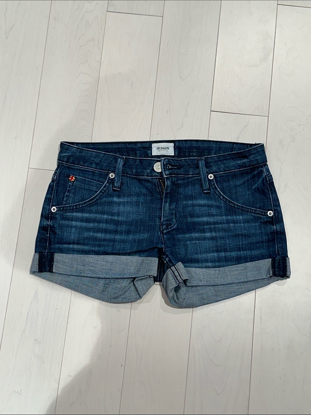 Hudson Indigo Roll-Cuff Women's Denim Shorts -size 25